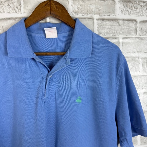 Brooks Brothers Performance Polo Baby Blue Mint Logo Collared Shirt Mens MEDIUM - Picture 1 of 8